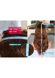 16 inch color 4 with highlite 30 Peruvian hunman hair Full Lace Wigs