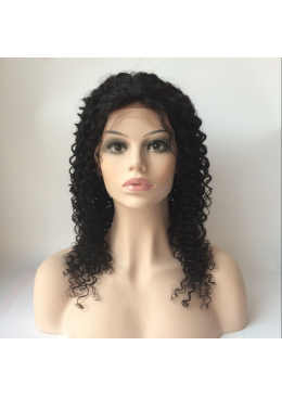 16inch Brazilian hair kinky curly lace front wig