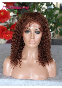 16inch color4 highlight#27 Peruvian kinky curl hair lace front wig