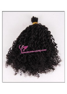 16inch natural color curly malaysian hair bulk PWL101