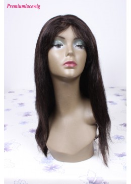 16inch natural color Peruvian hair straight lace front wig