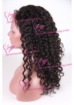 18 inch color 2 Peruvian virgin hair curly full lace wig PWA-660