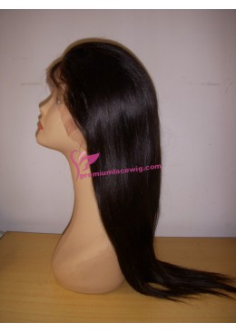 18inch 1b# straight european virgin hair full lace wig PWS362