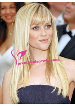 18inch blonde straight brazilian hair full lace wig PWL047