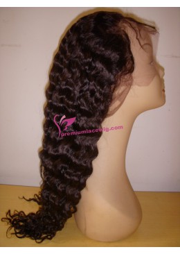 18inch natural color deep wave full lace wig PWS355