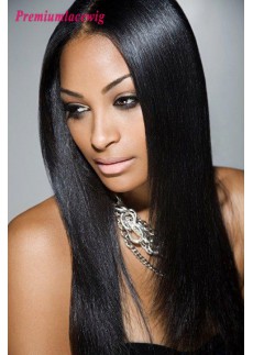 18inch Yaki Straight Brazilian Full Lace Wig Natural Color