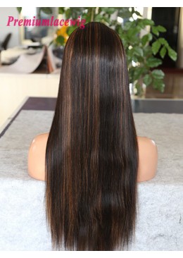 24inch Straight Full Lace Wig Brazilian Color 1B Highlight 30