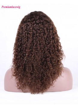Afro Curly Malaysian Silk Top Full Lace Wigs Color4 18inch