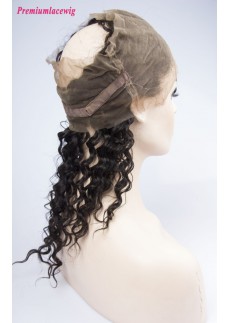 Brazilian Hair 360 Degree Lace Frontal With Adjustable Strap Deep Wave 16inch
