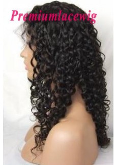 Indian Virgin Hair Full Lace Human Hair Wigs Water Wave 16inch