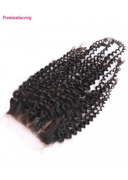 Kinky Curly Lace Closure Indian Hair 16inch