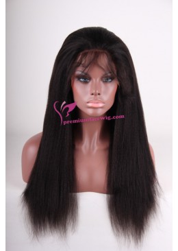 18 inch Kinky straight indian remy hair lace wig