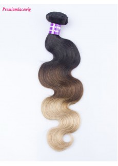 Omber Three Tone Hair 1B/4/27 Body Wave Malaysian Hair Human Hair Bundles 16inch