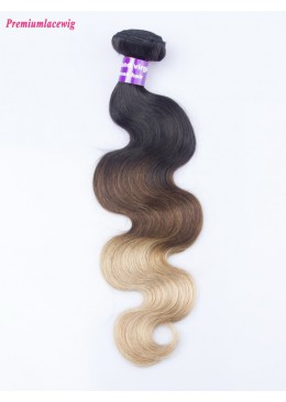 Omber Three Tone Hair 1B/4/27 Body Wave Malaysian Hair Human Hair Bundles 16inch