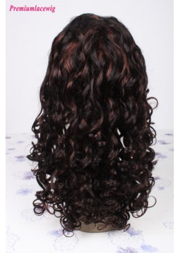 spirl curl Brazilian Full Lace Wig Color 1B Highlight 33 18inch