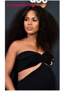 Full Lace Wig Afro Curly Malaysian Hair 18inch 180% Density