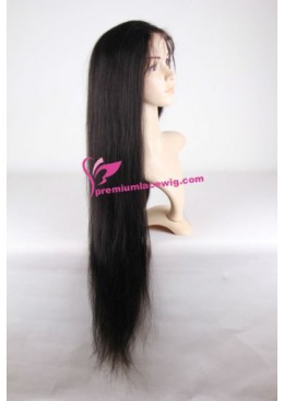 Super long 26 inch color 1b straight human hair full lace wig