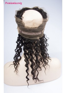 Wholesale Deep Wave 360 Lace Frontal With Adjustable Strap Malaysian Hair 16inch