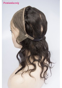 360 Lace Frontal With Elastic Band Peruvian Hair Body Wave 16inch