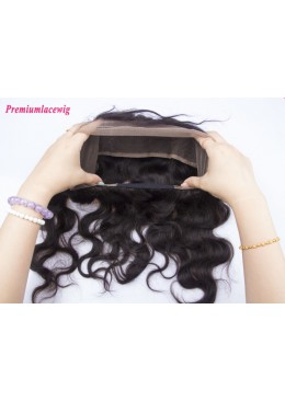 Body Wave 360 Degree Lace Frontal with elastic band Brazilian Hair 16inch