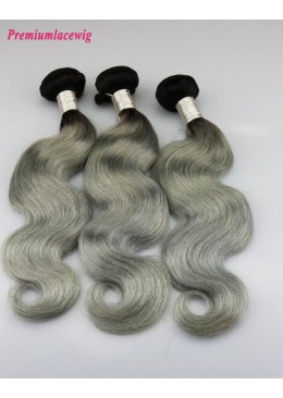 1pc Body Wave Hair Bundles Brazilian Hair Color 1B-Grey 14inch
