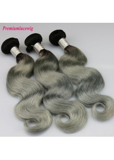 Color 1B-Grey Hair Bundles 1pc/lot Malaysian Body Wave Hair 16inch