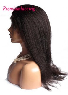 Italian Yaki Malaysian Hair 360 Lace Wigs Pre Plucked 18inch