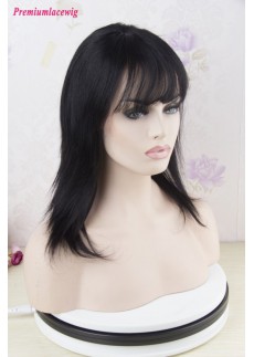 Peruvian BoB Straight Style with BANG 360 Lace Frontal Wig 16inch