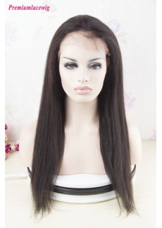 Light Yaki 360 Lace Front Wig Brazilian Hair 16inch Instock
