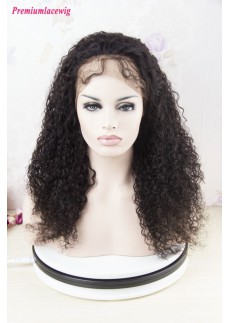 Premium Full Lace Wig Brazilian Kinky Curly Human Hair 18inch