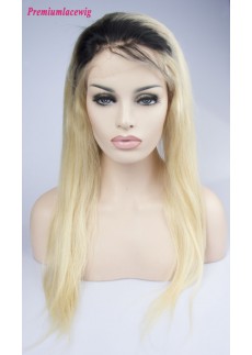 Indian Straight Full Lace Human Hair Wigs Ombre 1B-613 18inch