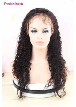 360 Lace Wig Kinky Curly Indian Hair Pre Plucked 16inch