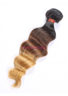 16 inch Ombre T1B/4/27 Loose Wave Brazilian Human Hair Bundles