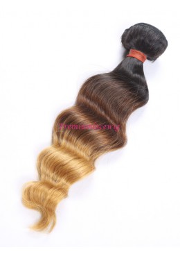 16 inch Ombre T1B/4/27 Loose Wave Brazilian Human Hair Bundles