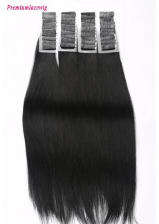 18inch #1 Jet Black Brazilian Tape in Human Hair Extensions