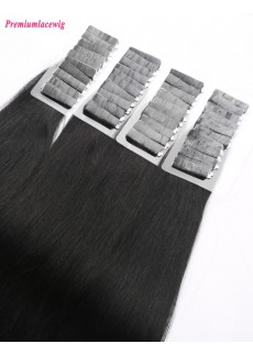 18inch #1 Straight Peruvian Jet Black Double Tape in Hair Extension