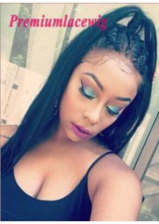Peruvian Straight Hair 360 Lace Front Wigs Pre Plucked 18inch