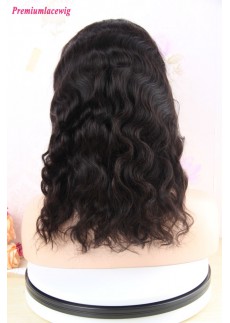 14 inch Deep Wave Bobo Full Lace Wig Malaysian Hair in 130% Densit