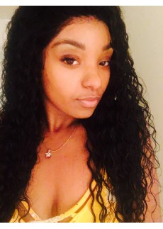 20 inch Lace Front Wig in 150% Density Brazilian Deep Wave Hair 