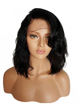 14 inch Brazilian Human Hair Full Lace Wig Natural Wave Bob Hair