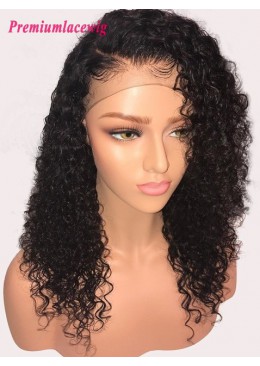 18inch Deep Curly Brazilian Virgin Hair Lace Front Wig