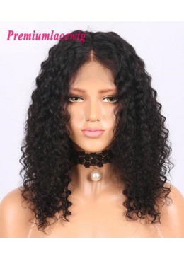 BOB Kinky Curly 14inch 150% Density Brazilian virgin hair human hair lace front wig