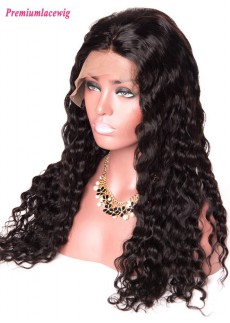 180% Density Malaysian Virgin Hair Deep Wave full lace wigs Pre Plucked 20inch 
