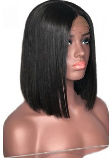 Bob Malaysina Virgin Hair Straight 360 Lace Wigs Pre Plucked hairline with Baby Hair 10inch