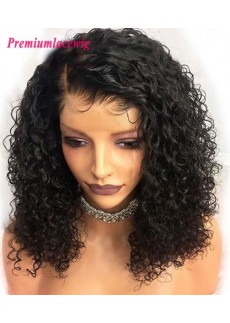 Kinky Curly Brazilian 360 Lace Wigs PrePlucked 16inch 180% Density