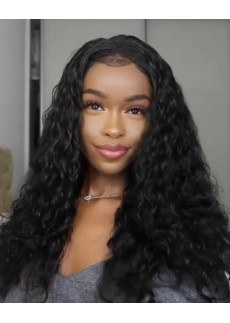 18inch natural color Peruvian Virgin Hair Body Curl lace front wig