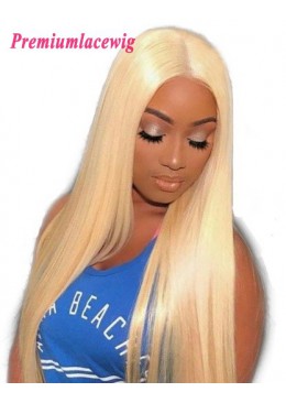 Blonde Color 613 Brazilian Virgin Hair Full Lace Human Hair Wigs Straight 18inch