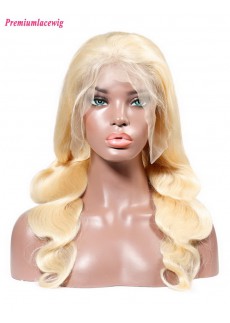 Blonde 613 360 Lace Wig Peruvian Body Wave Pre Plucked 18inch