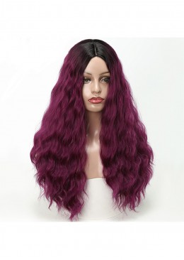 360 Lace Wig Ombre Color T1B/99J Human Hair Wig 22inch Deep Wave Wig