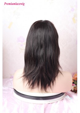 10inch Natural Color Straight 13x4 Lace Front Wig With Silk Top 150% Density